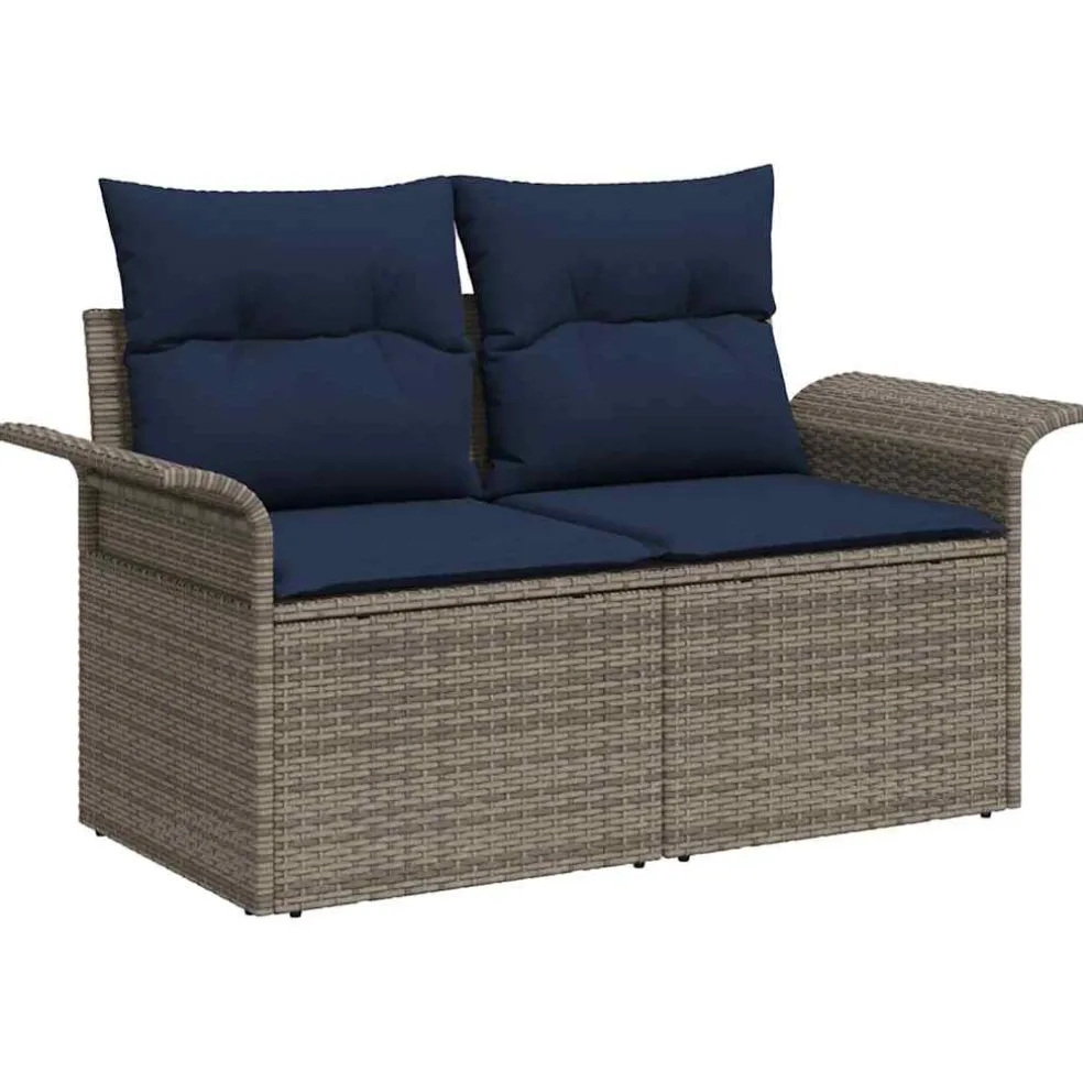 vidaXL Tuin Sofa Set 8 st Grijs poly rattan