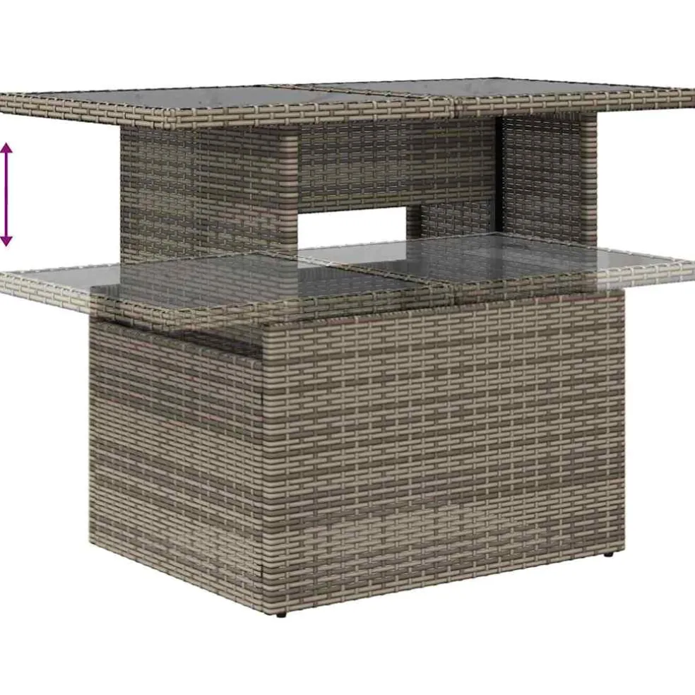 vidaXL Tuin Sofa Set 8 st Grijs poly rattan