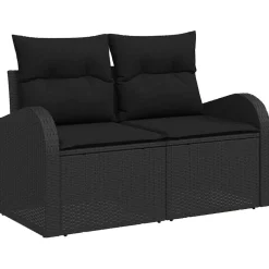 vidaXL Tuin Sofa Set 5 st Zwart poly rattan
