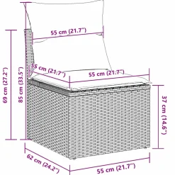 vidaXL Tuin Sofa Set 5 st Zwart poly rattan