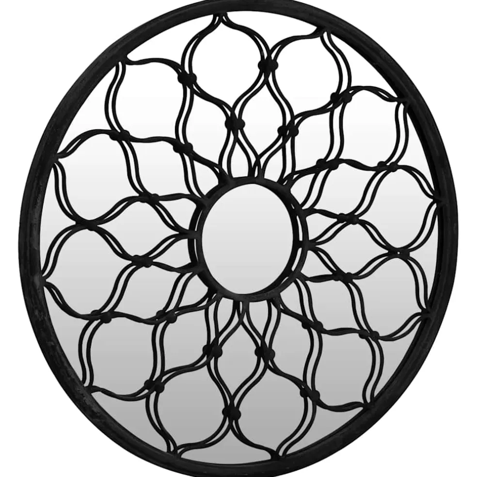 vidaXL Tuinspiegel rond 40x3 cm ijzer zwart