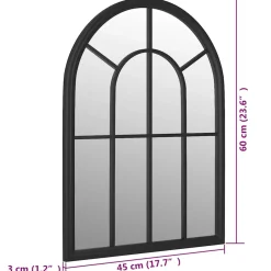 vidaXL Tuinspiegel 60x45 cm ijzer zwart