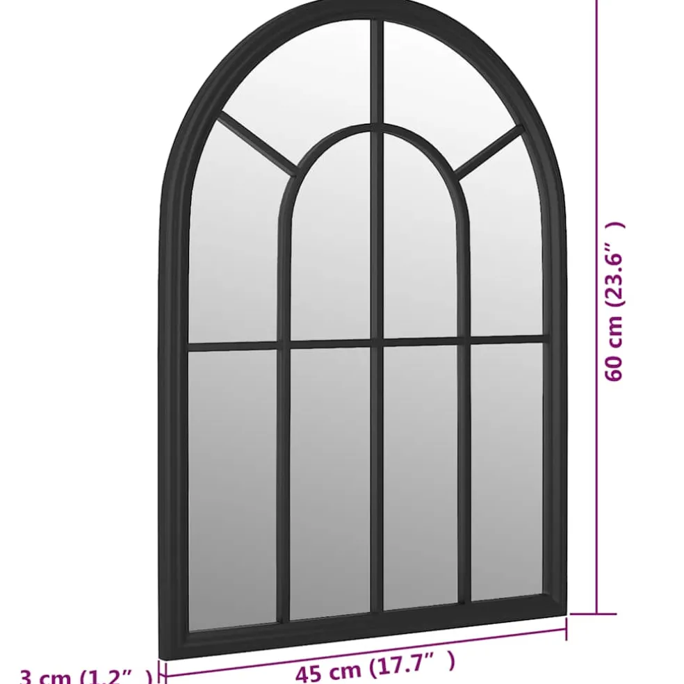 vidaXL Tuinspiegel 60x45 cm ijzer zwart