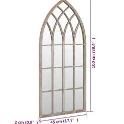 vidaXL Tuinspiegel 100x45 cm ijzer zandkleurig