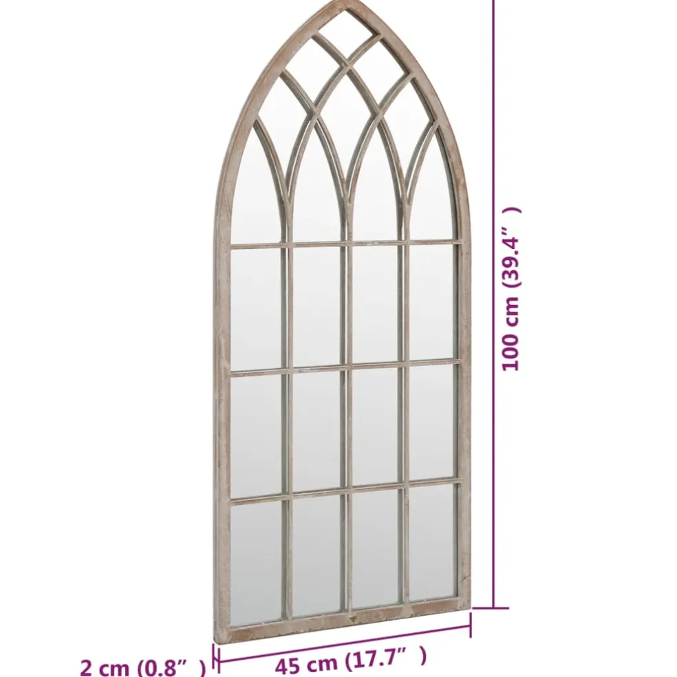 vidaXL Tuinspiegel 100x45 cm ijzer zandkleurig