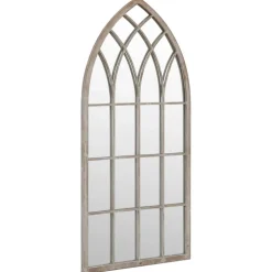 vidaXL Tuinspiegel 100x45 cm ijzer zandkleurig
