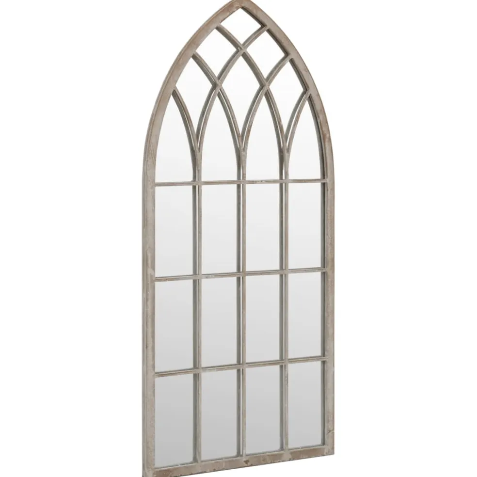 vidaXL Tuinspiegel 100x45 cm ijzer zandkleurig