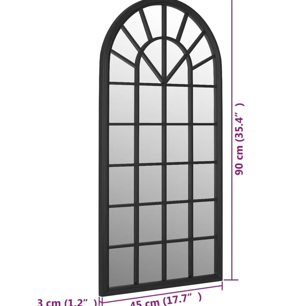 vidaXL Tuinspiegel 90x45 cm ijzer zwart