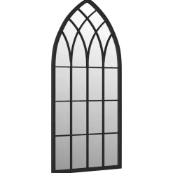 vidaXL Tuinspiegel 100x45 cm ijzer zwart