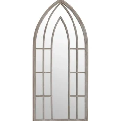 vidaXL Tuinspiegel 100x45 cm ijzer zandkleurig