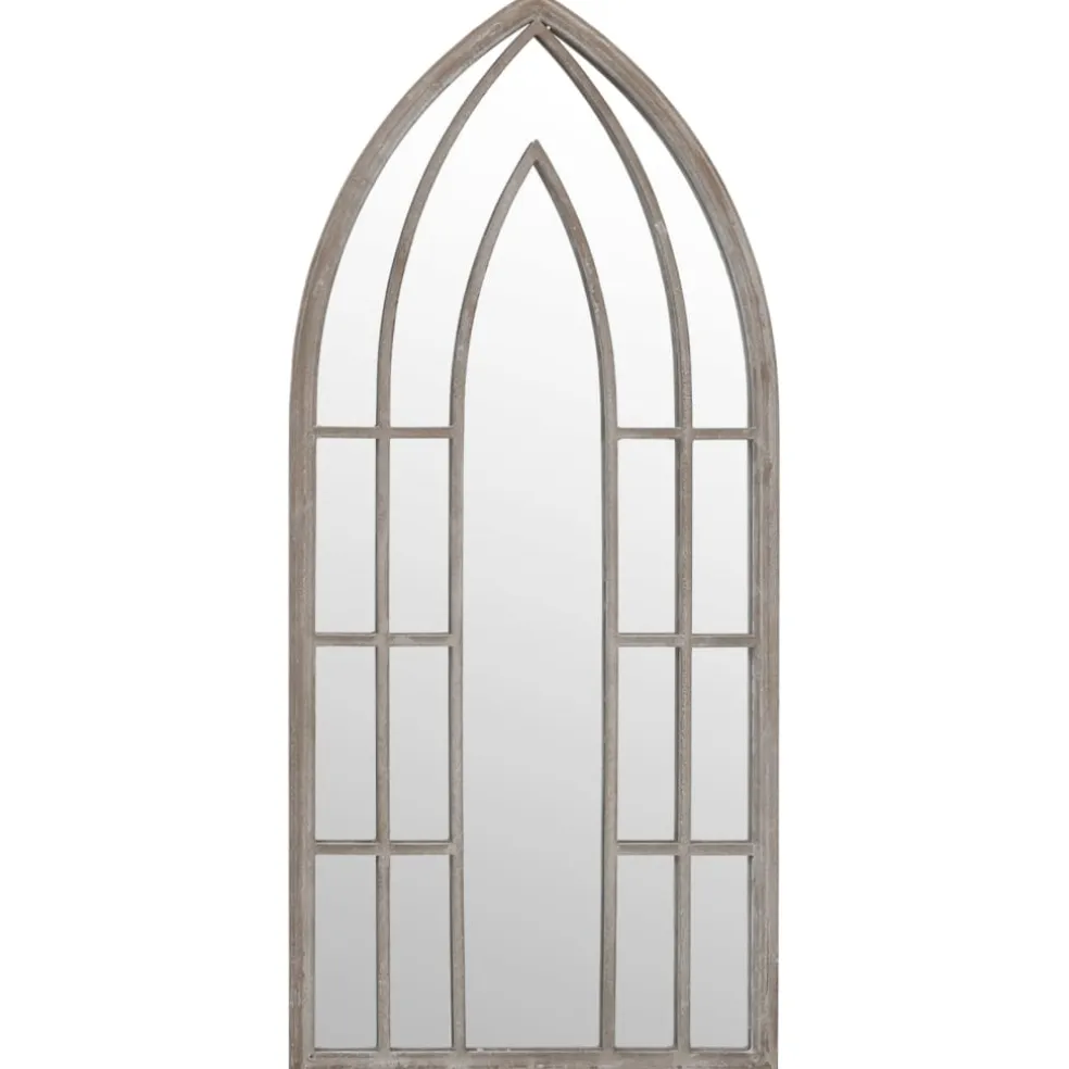 vidaXL Tuinspiegel 100x45 cm ijzer zandkleurig