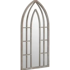 vidaXL Tuinspiegel 100x45 cm ijzer zandkleurig
