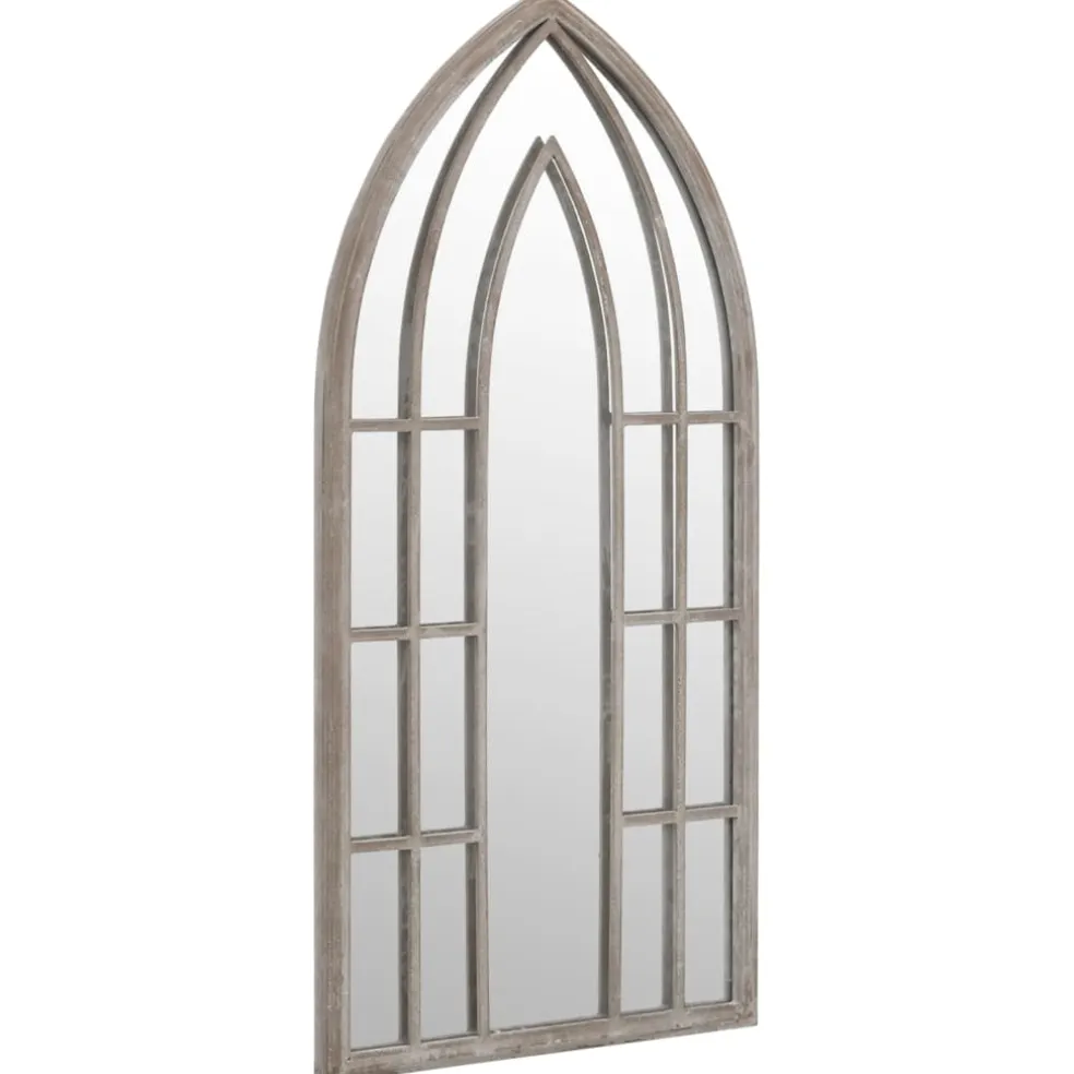 vidaXL Tuinspiegel 100x45 cm ijzer zandkleurig