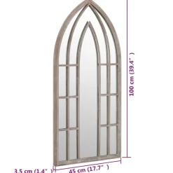 vidaXL Tuinspiegel 100x45 cm ijzer zandkleurig