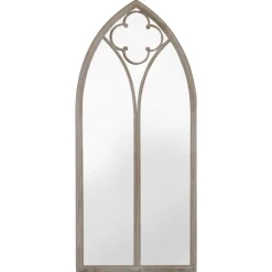 vidaXL Tuinspiegel 100x45 cm ijzer zandkleurig