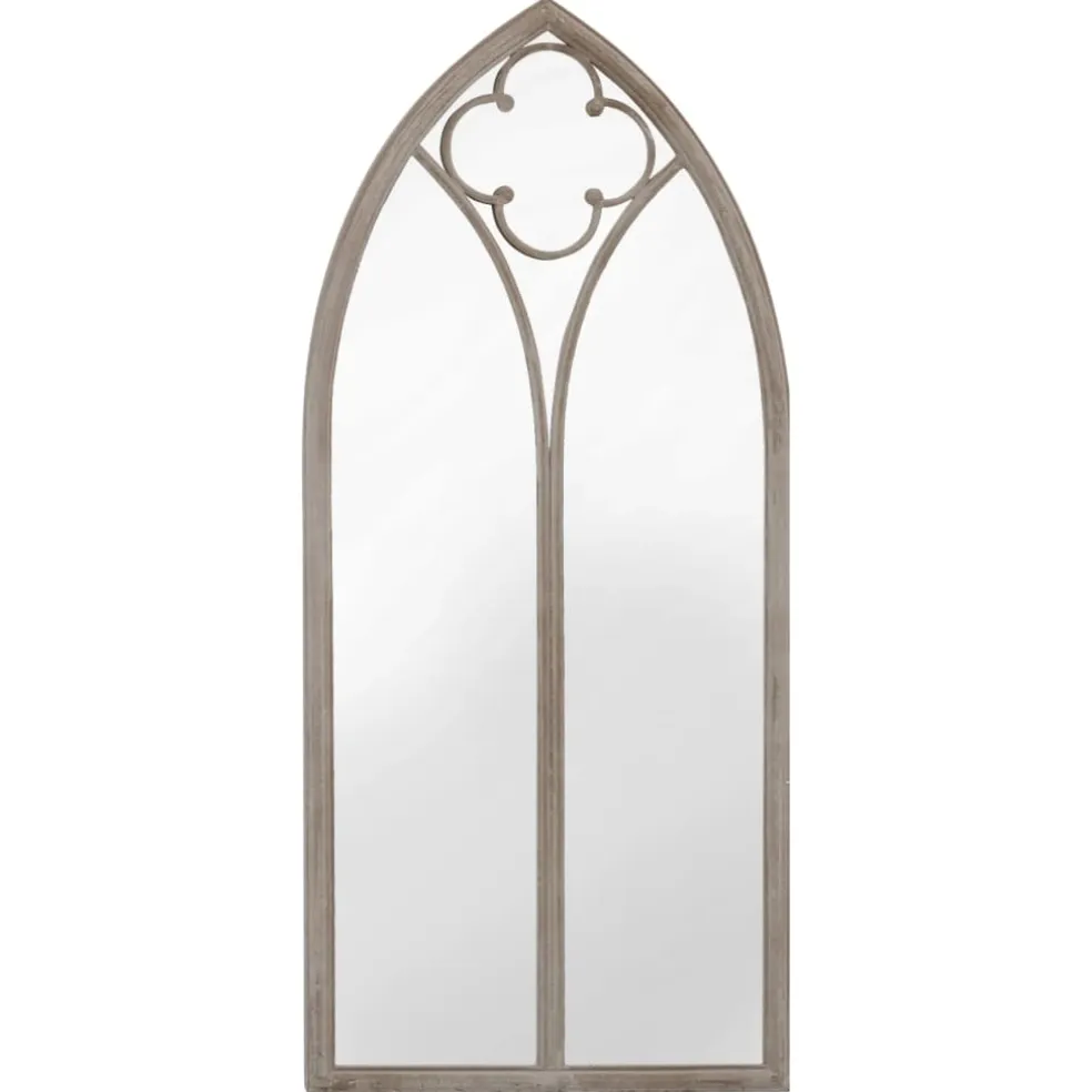vidaXL Tuinspiegel 100x45 cm ijzer zandkleurig