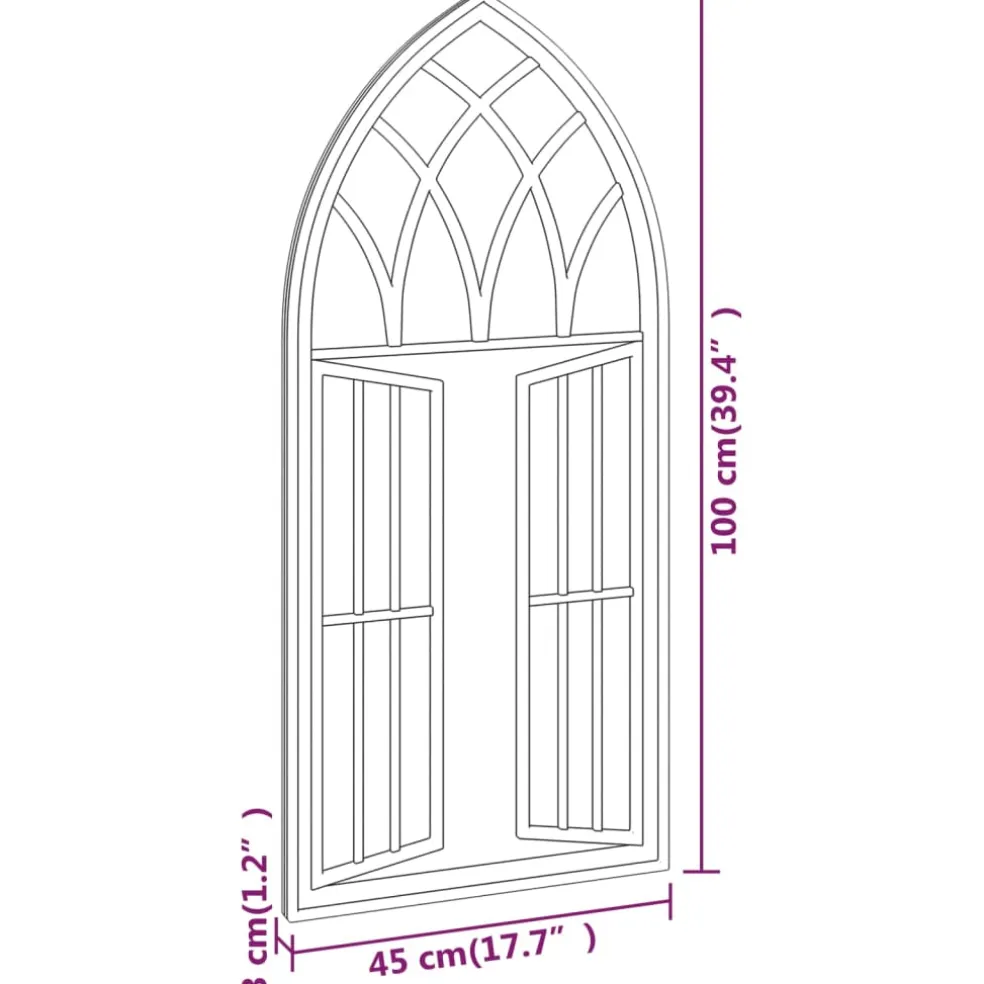 vidaXL Tuinspiegel 100x45 cm ijzer zwart