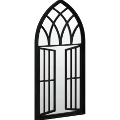 vidaXL Tuinspiegel 100x45 cm ijzer zwart