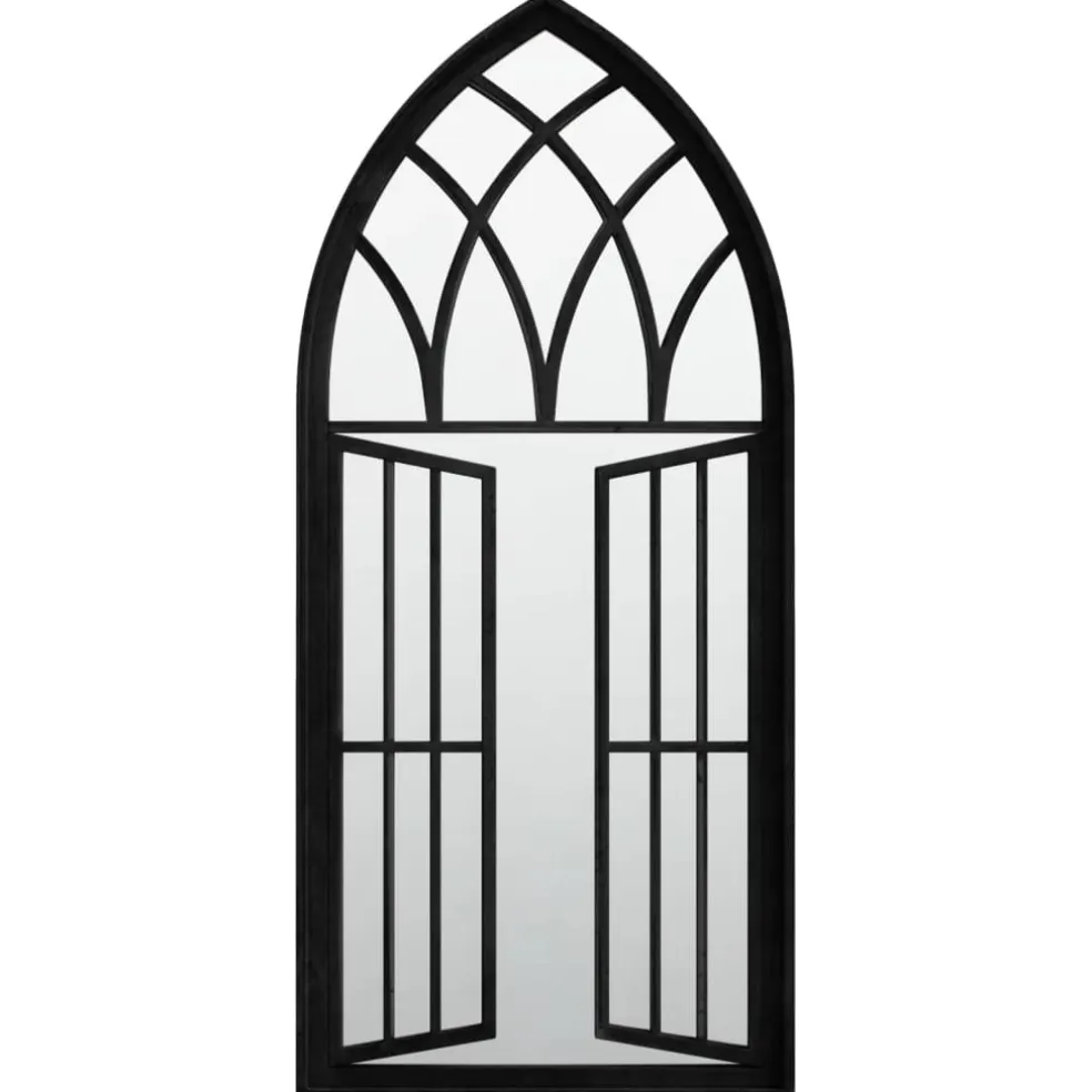 vidaXL Tuinspiegel 100x45 cm ijzer zwart