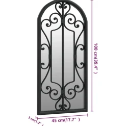 vidaXL Tuinspiegel 100x45 cm ijzer zwart