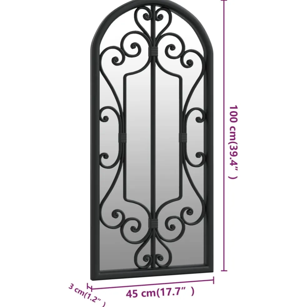 vidaXL Tuinspiegel 100x45 cm ijzer zwart