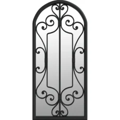 vidaXL Tuinspiegel 100x45 cm ijzer zwart
