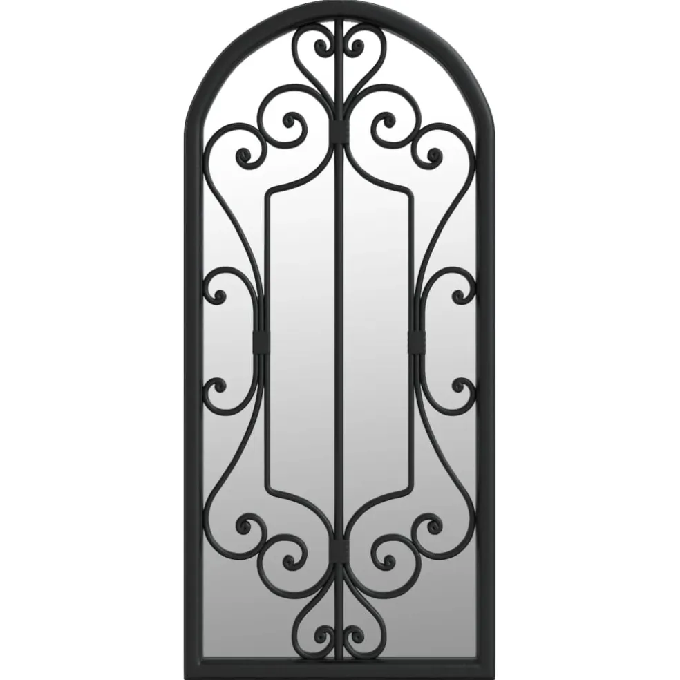 vidaXL Tuinspiegel 100x45 cm ijzer zwart