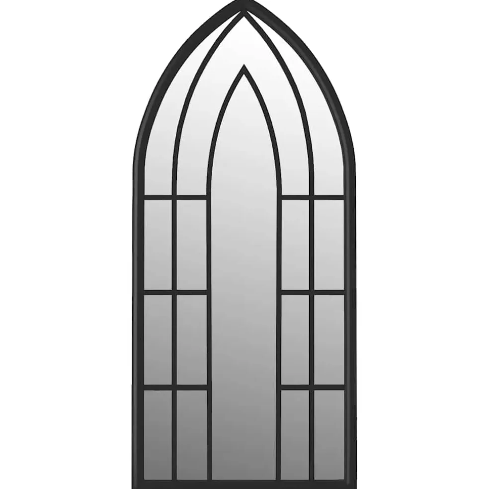 vidaXL Tuinspiegel 100x45 cm ijzer zwart