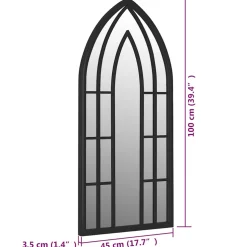 vidaXL Tuinspiegel 100x45 cm ijzer zwart