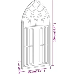 vidaXL Tuinspiegel 100x45 cm ijzer zandkleurig