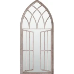 vidaXL Tuinspiegel 100x45 cm ijzer zandkleurig