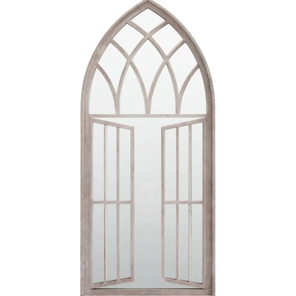 vidaXL Tuinspiegel 100x45 cm ijzer zandkleurig