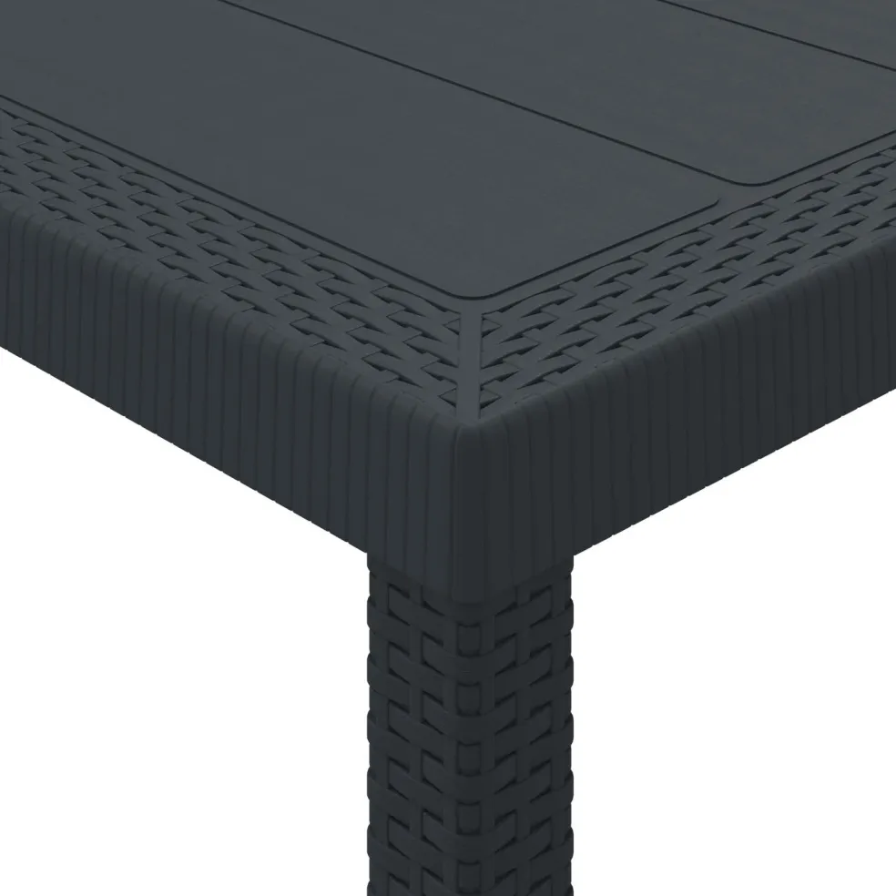 vidaXL Tuinstafel Antraciet 100 x 100 x 73 cm poly rattan