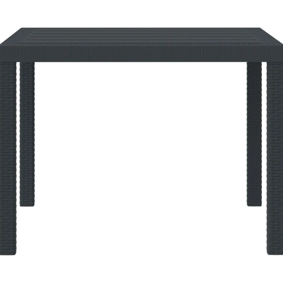 vidaXL Tuinstafel Antraciet 100 x 100 x 73 cm poly rattan