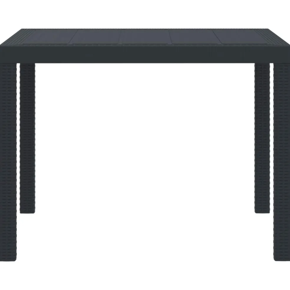 vidaXL Tuinstafel Antraciet 100 x 100 x 73 cm poly rattan
