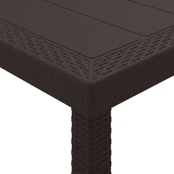 vidaXL Tuinstafel Bruin 150 x 100 x 73 cm poly rattan