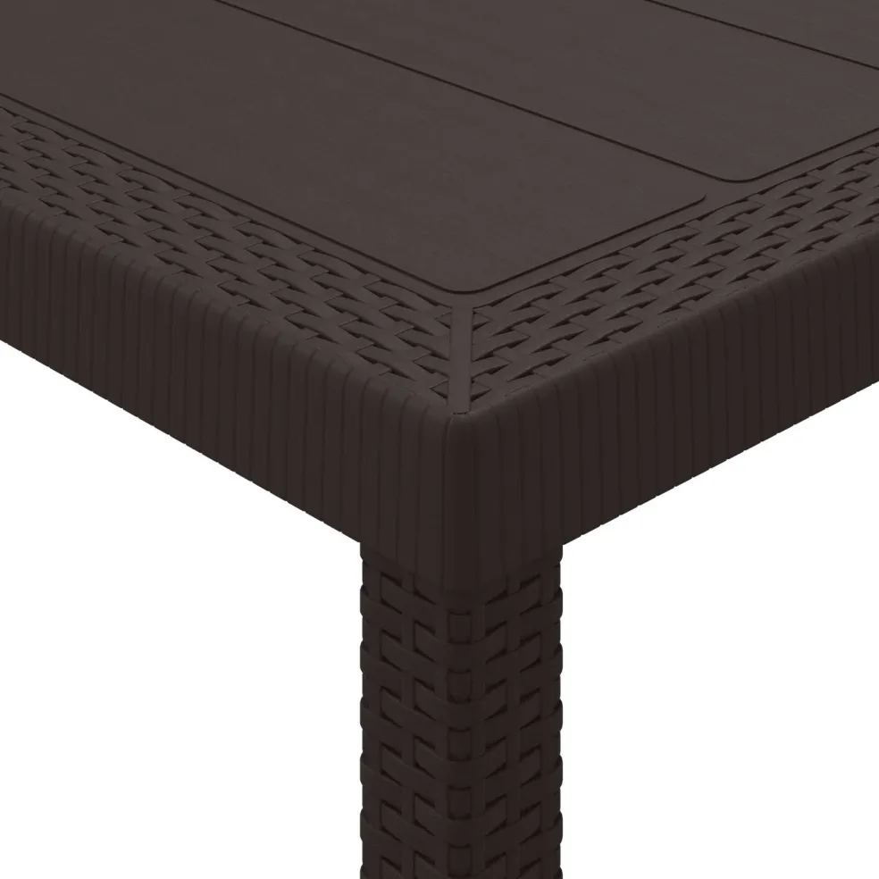 vidaXL Tuinstafel Bruin 150 x 100 x 73 cm poly rattan
