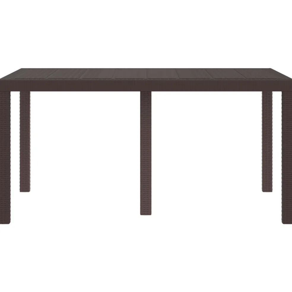 vidaXL Tuinstafel Bruin 150 x 100 x 73 cm poly rattan