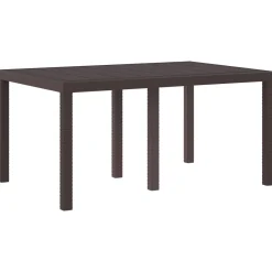 vidaXL Tuinstafel Bruin 150 x 100 x 73 cm poly rattan