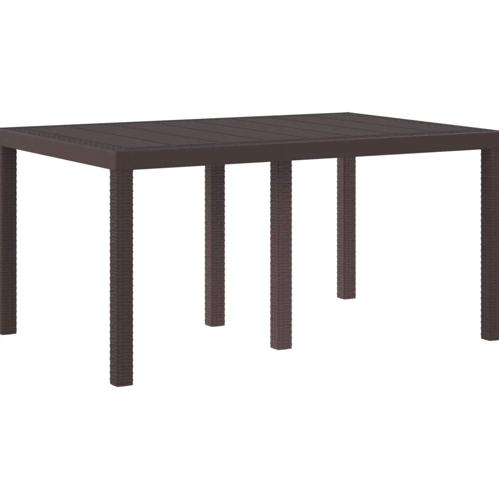 vidaXL Tuinstafel Bruin 150 x 100 x 73 cm poly rattan