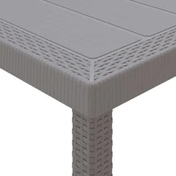 vidaXL Tuinstafel Lichtgrijs 350 x 100 x 74 cm poly rattan