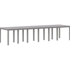 vidaXL Tuinstafel Lichtgrijs 350 x 100 x 74 cm poly rattan