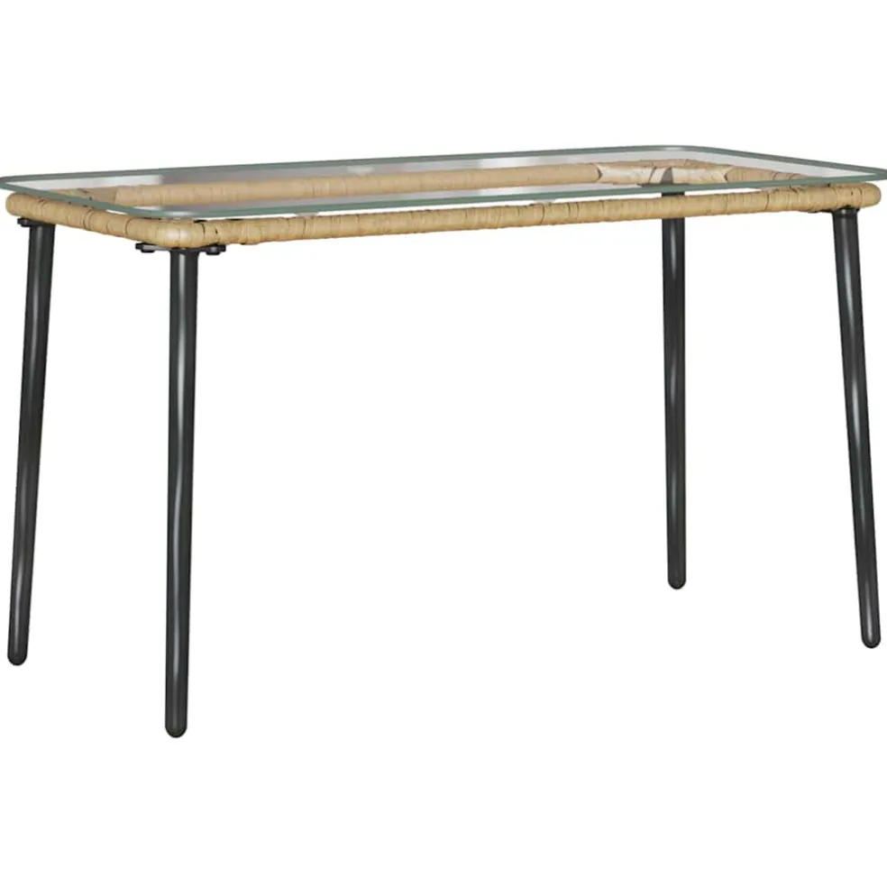 vidaXL Tuinstafel Naturel 80 x 40 x 45 cm poly rattan