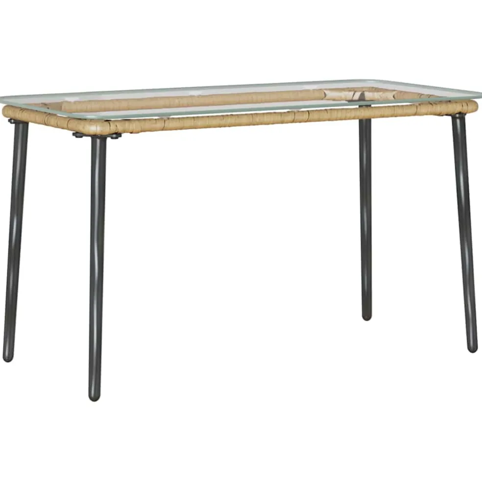 vidaXL Tuinstafel Naturel 80 x 40 x 45 cm poly rattan