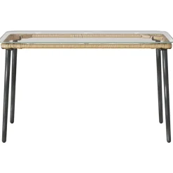 vidaXL Tuinstafel Naturel 80 x 40 x 45 cm poly rattan