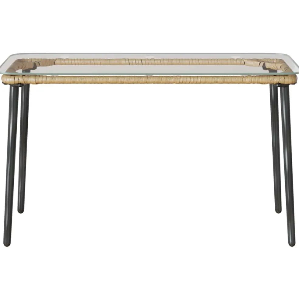 vidaXL Tuinstafel Naturel 80 x 40 x 45 cm poly rattan