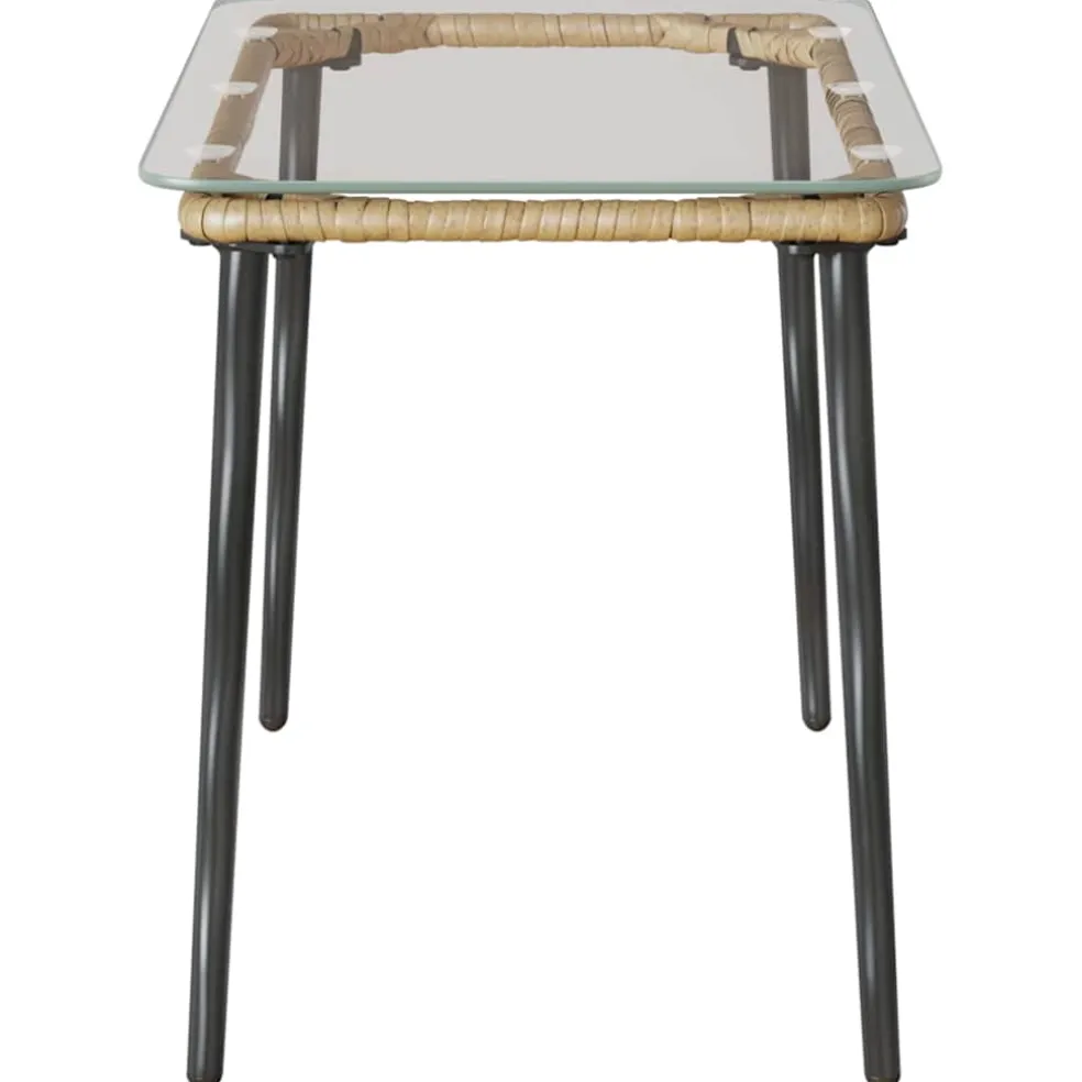 vidaXL Tuinstafel Naturel 80 x 40 x 45 cm poly rattan