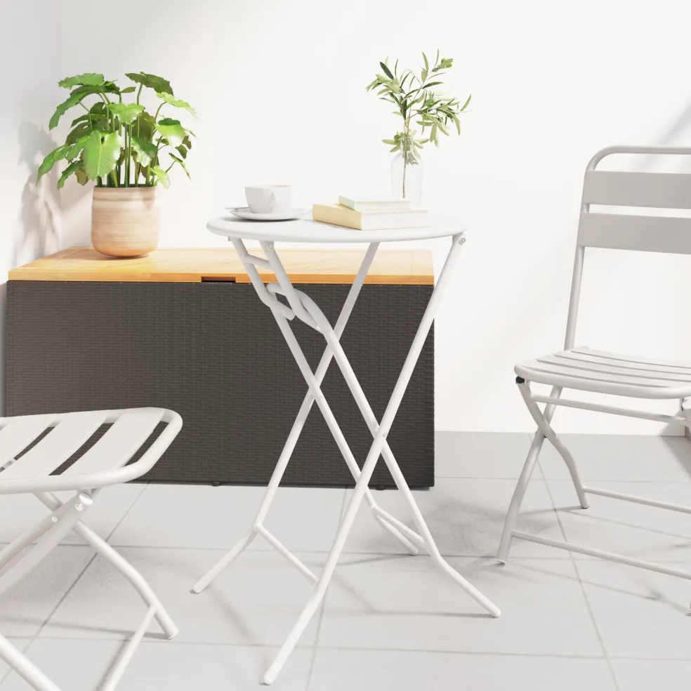 vidaXL Tuinstafel Wit 50 x 50 x 72 cm Metaal