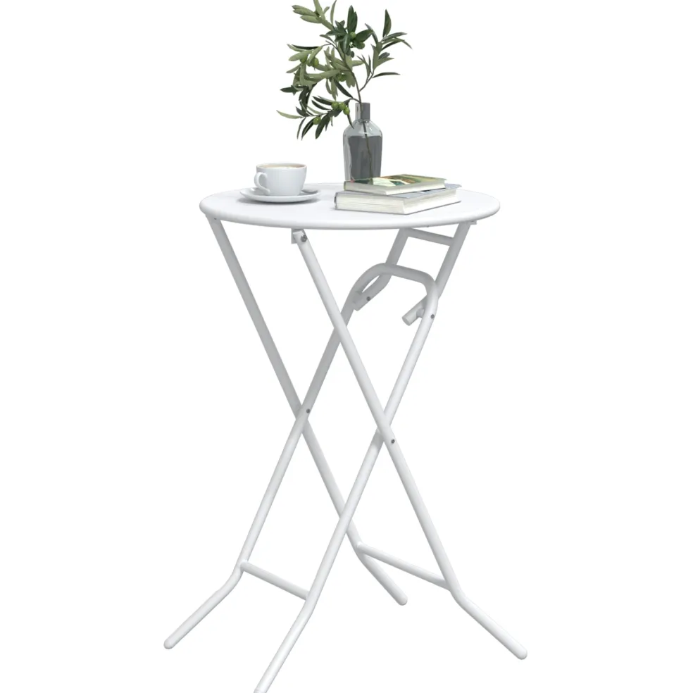 vidaXL Tuinstafel Wit 50 x 50 x 72 cm Metaal