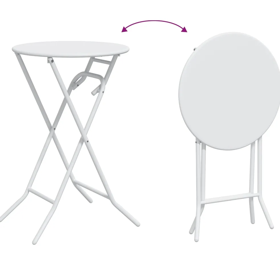 vidaXL Tuinstafel Wit 50 x 50 x 72 cm Metaal
